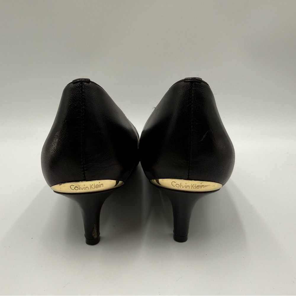 Calvin Klein Black Gabrianna Leather Pumps - Picture 4 of 7
